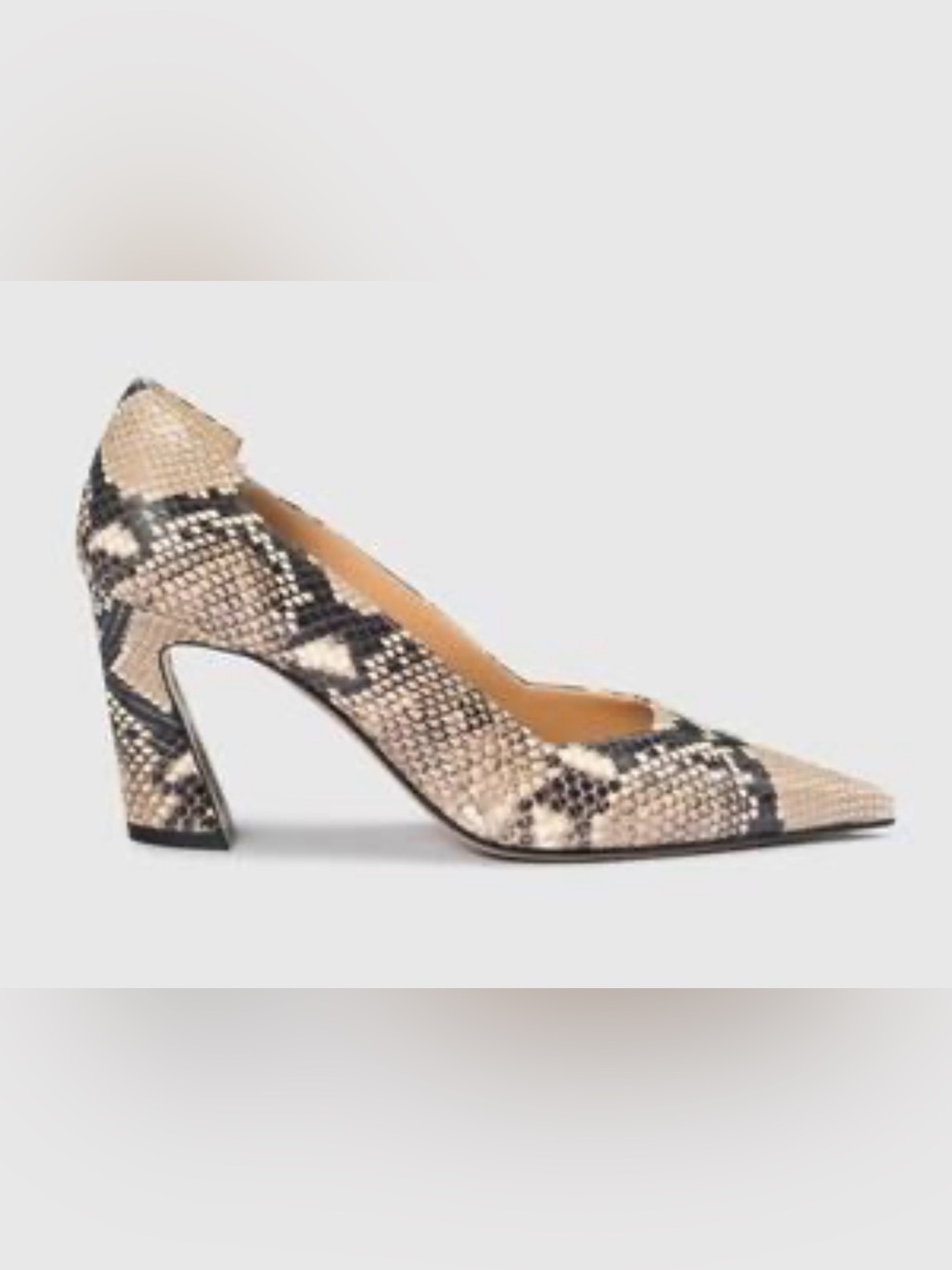 THE FOLD Saturnia Snake-Embossed Leather Heels